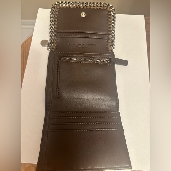 100% Authentic Stella McCartney Dark Taupe Falabella Tri-Fold Wallet - Picture 4 of 7